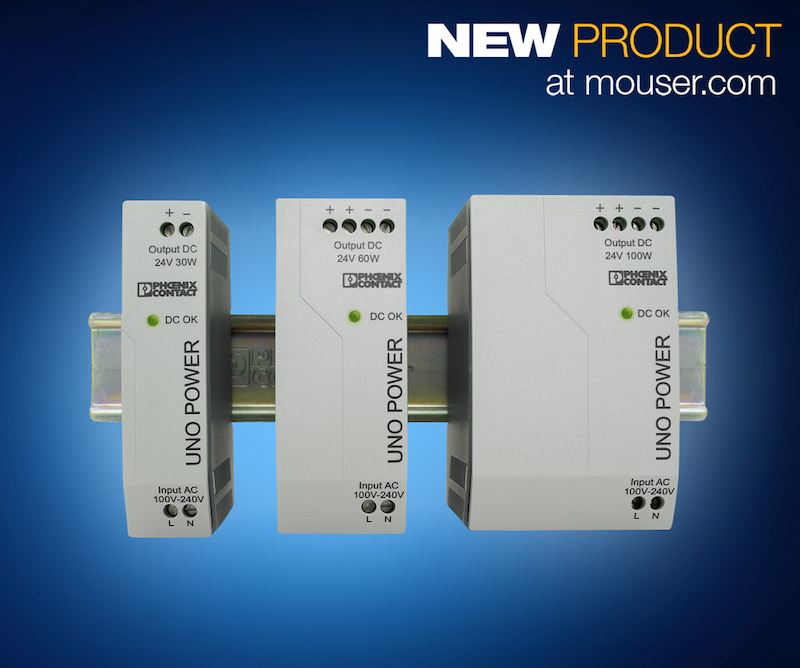 Phoenix Contact UNO POWER DIN-rail power supplies now at Mouser